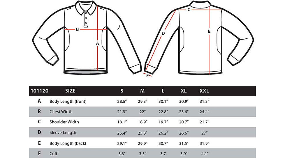 Condor Outdoor Performance Long Sleeve Tactical Polo, Graphite, 3XL, 101120-018-XXXL