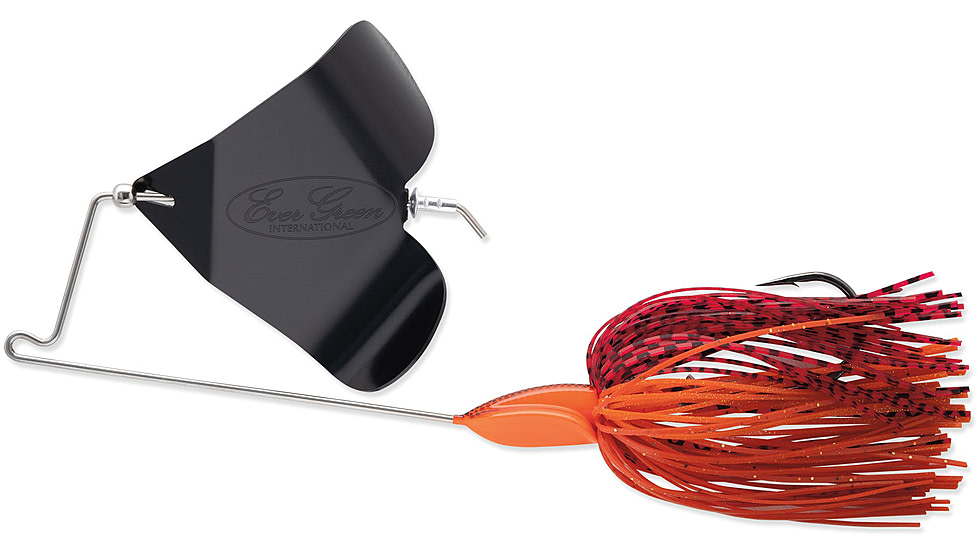 Daiwa Evergreen LB Topwater Buzzbait, 5 1/4, 3/8oz, Fire Craw, LB-38-14