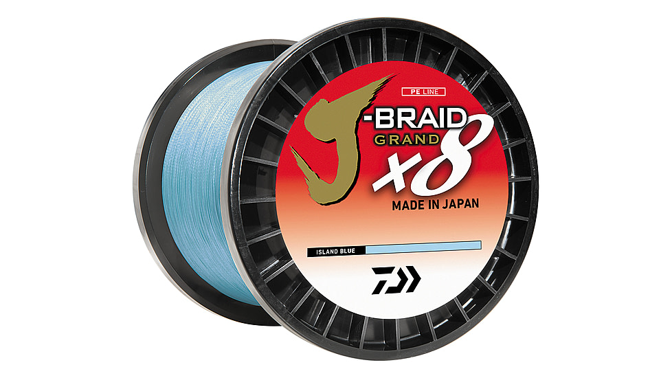 Daiwa J-Braid x8 Grand Braid Line w/Bulk Spool, 3000yds, 100lb, Island Blue, JBGD8U100-3000IB