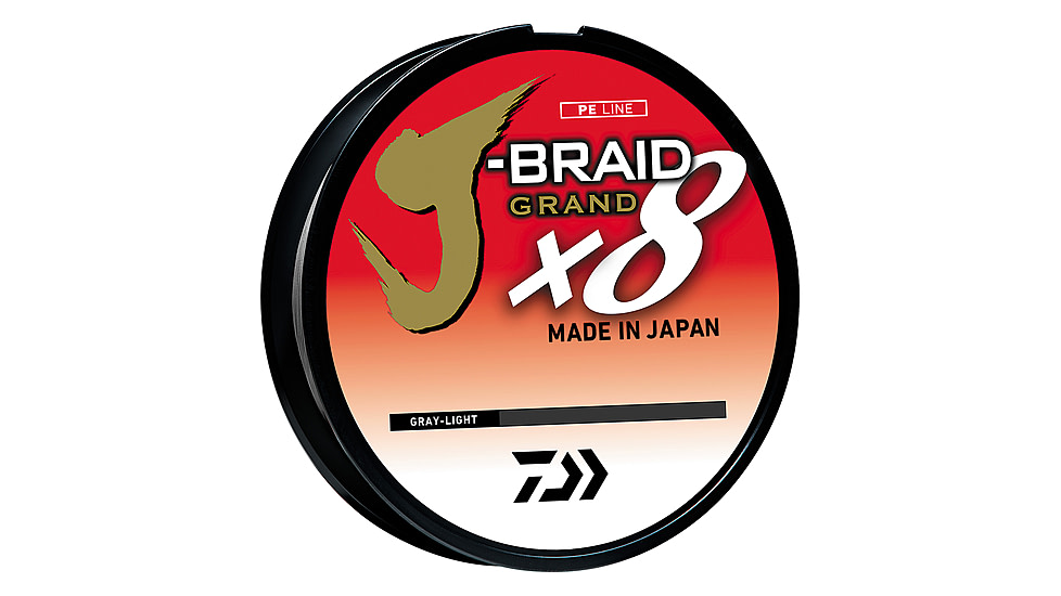 Daiwa J-Braid x8 Grand Braid Line w/Filler Spool, 300yds, 10lb, Gray Light, JBGD8U10-300GL