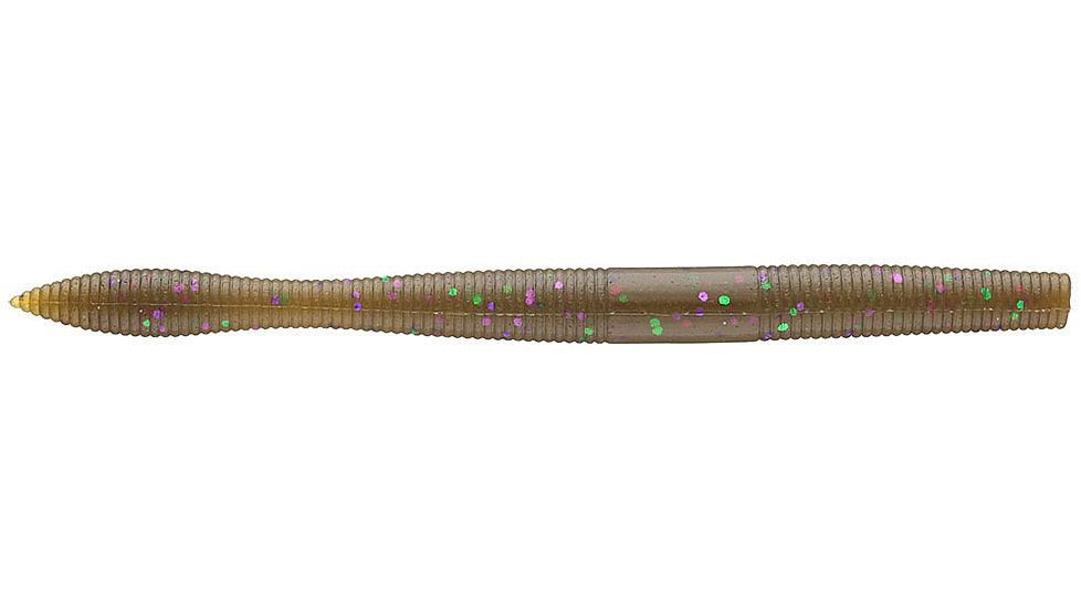 Daiwa Yamamoto Neko Fat Worm Lure, 5in, Green Pumpkin W/ Green And Purple Flake, NF-5-301