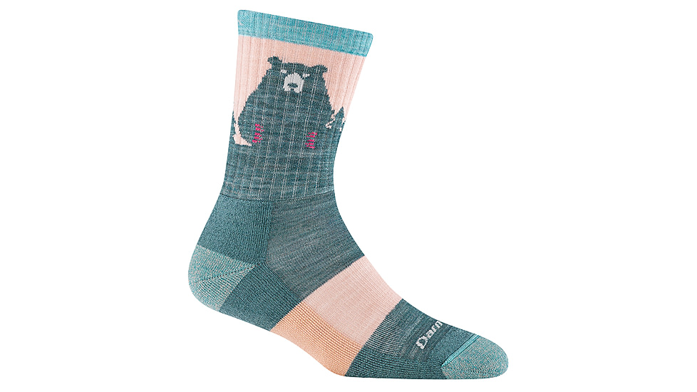 Darn Tough Bear Town Micro Crew Lightweight Socks w/ Cushion - Womens, Quartz, Large, 1970-QUARTZ-L-DARN