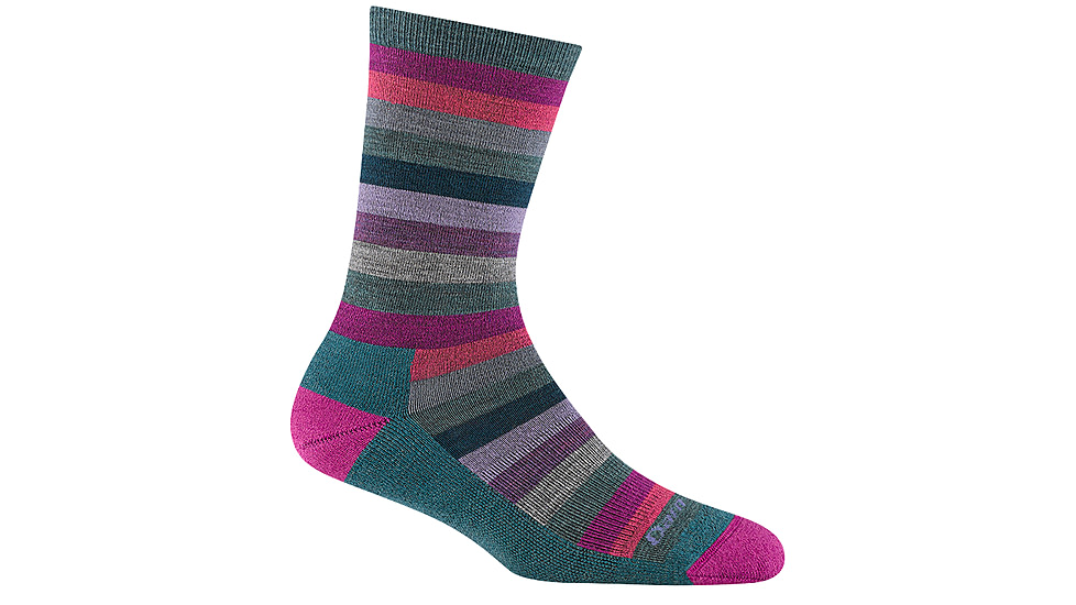 Darn Tough Mystic Stripe Crew Lightweight Socks w/Cushion - Womens, Spruce, Small, 1644-SPRUCE-S-DARN