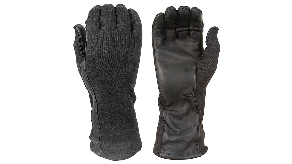 Damascus DNXF190 Flight Gloves with Nomex Backs and Leather Palms, Small, Black DNXF190SM
