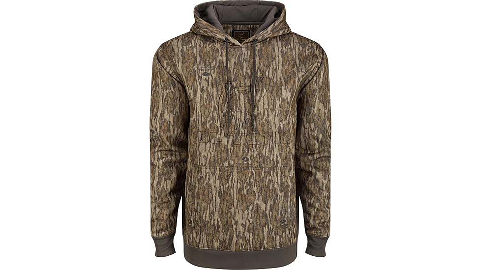 DRAKE Ol' Tom Back Eddy Hoodie - Men's, Mossy Oak Bottomlands Camo, Large, OT2298-006-3