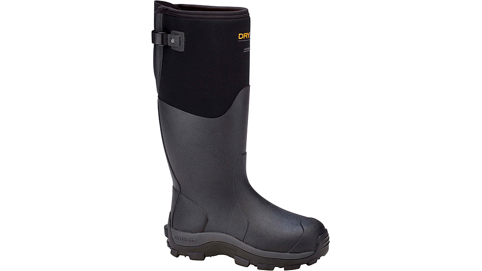 Dryshod Haymaker Gusset Hard-Working Farm Boot - Mens, Black/Orange, 11, HAYG-MH-BK-011