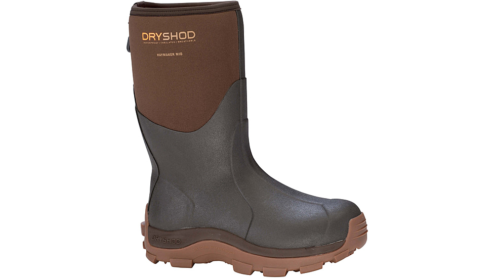 Dryshod Haymaker Mid Farm Boot - Mens, Brown/Peanut, 10, HAY-MM-BR-010