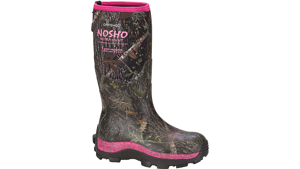 Dryshod NoSho Ultra Hunt Hunting Boot - Womens, Camo/Pink, 10, MBM-WH-PN-010