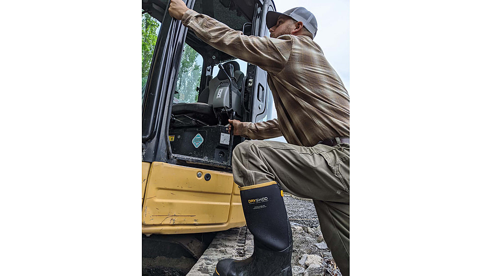 Dryshod Steel-Toe Max Hi Protective Work Boot - Mens, Black/Yellow, 10, STM-UH-BK-010