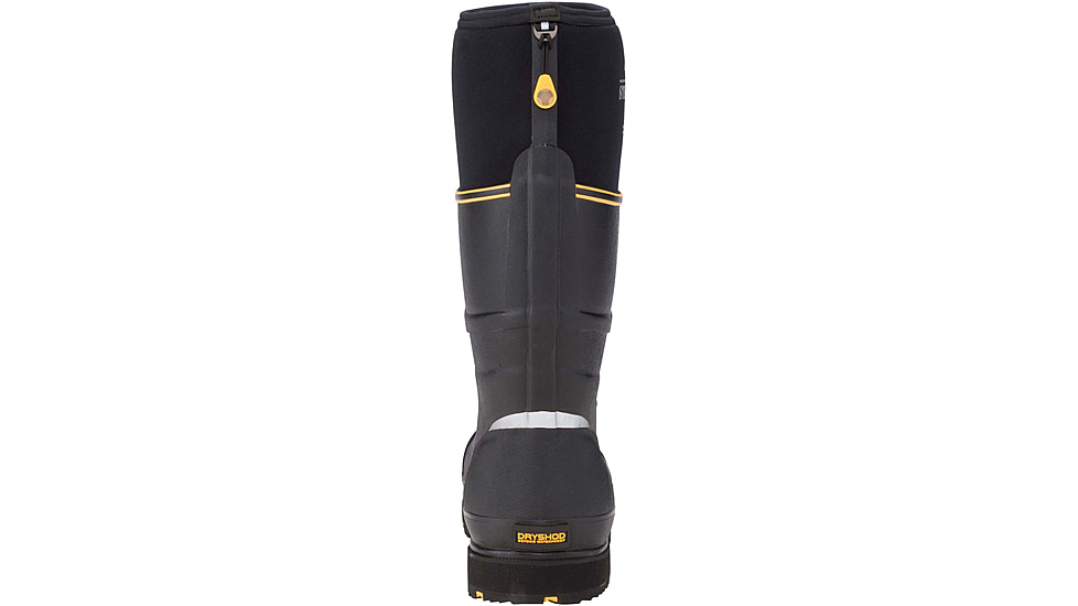 Dryshod Steel-Toe Max Hi Protective Work Boot - Mens, Black/Yellow, 10, STM-UH-BK-010