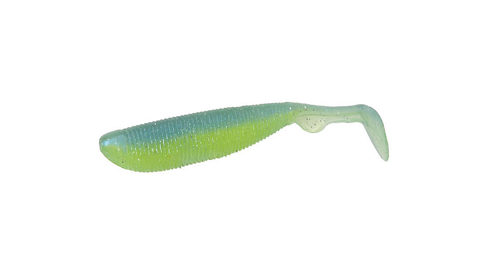 Duckett Fishing 3.0 Subtle Tail Soft Bait, 3in, Chartreuse Blue Back, MXST3.0 CB