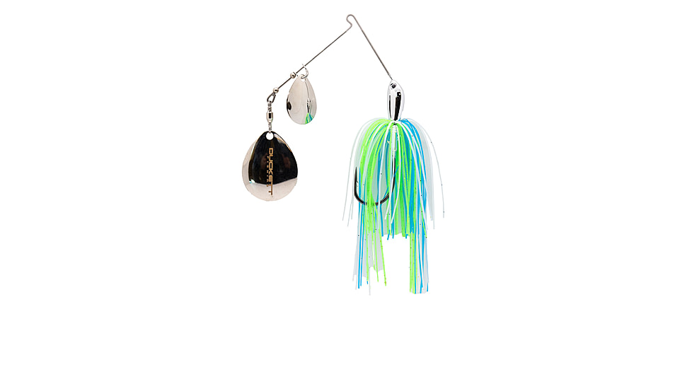 Duckett Fishing BD Double Colorado Spinnerbaits, 1/2oz, White Green Blue, BDSBDC1/2 WGB