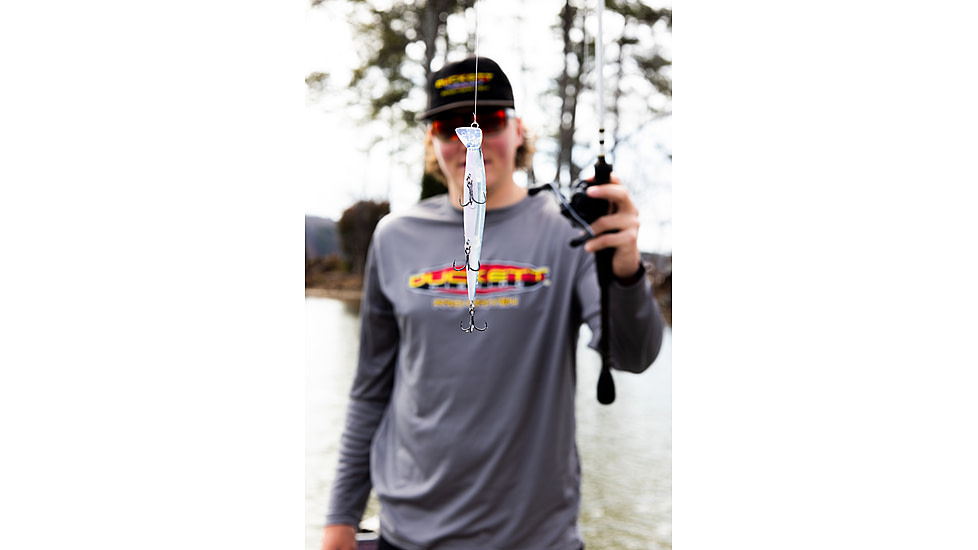 Duckett Fishing Reveal Forward Facing Sonar Jerkbait, 4.5in, 3/4oz, Chrome Shad, DBRJ3/4 CS