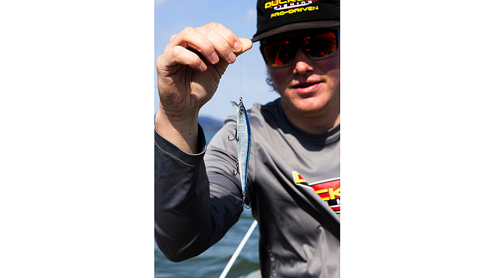 Duckett Fishing Reveal Forward Facing Sonar Jerkbait, 4.5in, 3/4oz, Chrome Shad, DBRJ3/4 CS