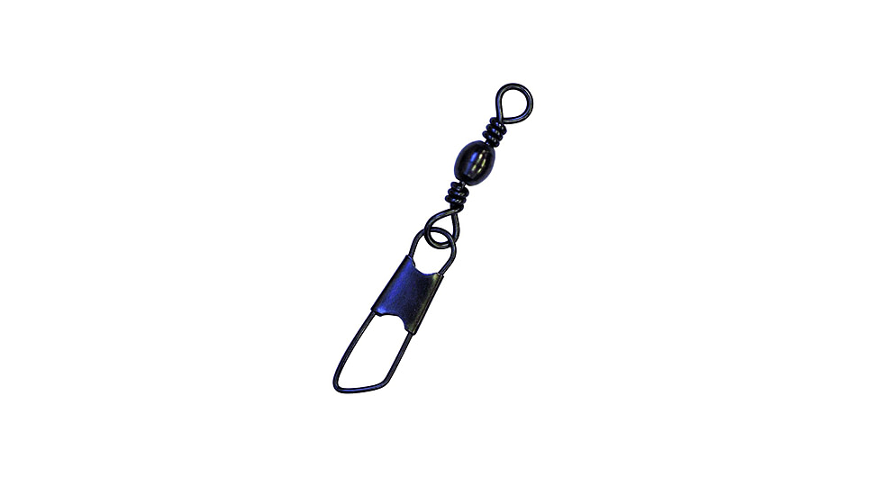 Eagle Claw Barrel Swivel w/Safety Snap,Resealable,Black,Size 1 01042-001