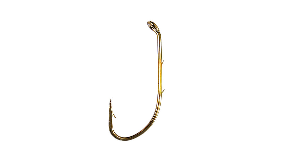 Eagle Claw Baitholder Hook,Offset,Claw Point,Down Eye,2 Slices,Forged,Bronze,A-Pack Hooks 181A-4