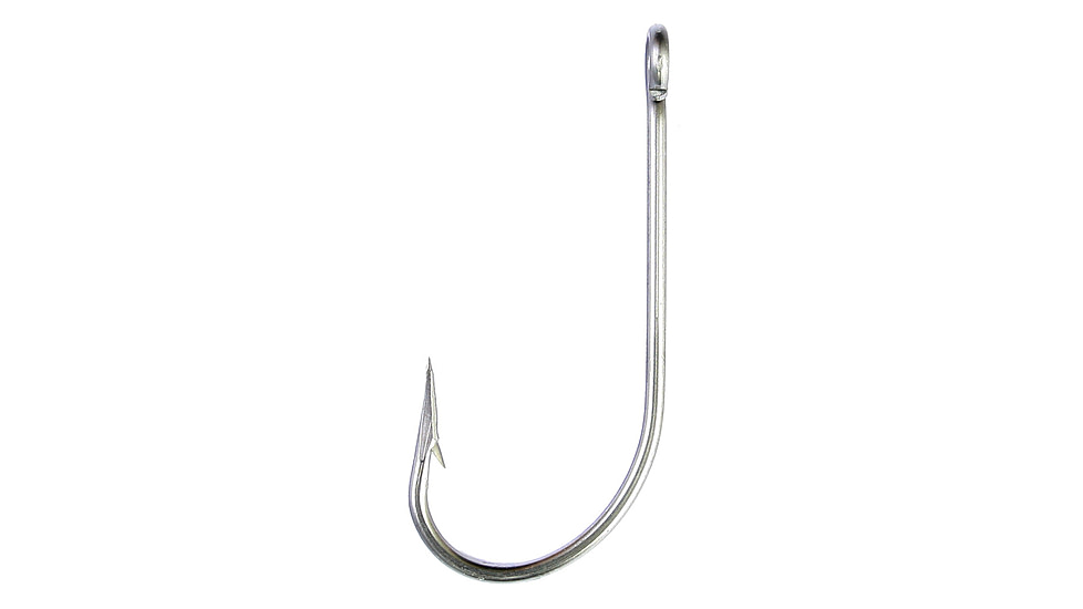 Eagle Claw O'Shaughnessy Hook,Non-Offset,Ringed Eye,Forged,Stainless Steel,100-Box Hooks 254SS-1/0
