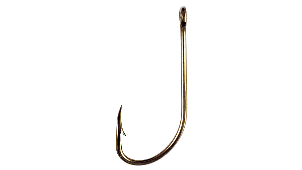 Eagle Claw Plain Shank Hook, Offset, Claw Point, Ringed Eye, Bronze, 100-Box Hooks, 084-4