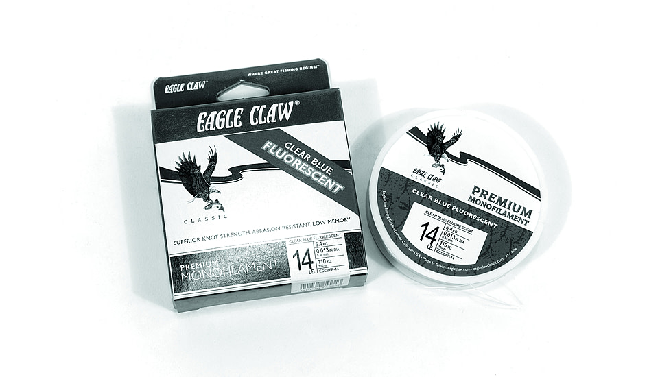 Eagle Claw Premium Monofilament Line 6lb 300yd Clear Blue Fuorescent, ECCBFH-6