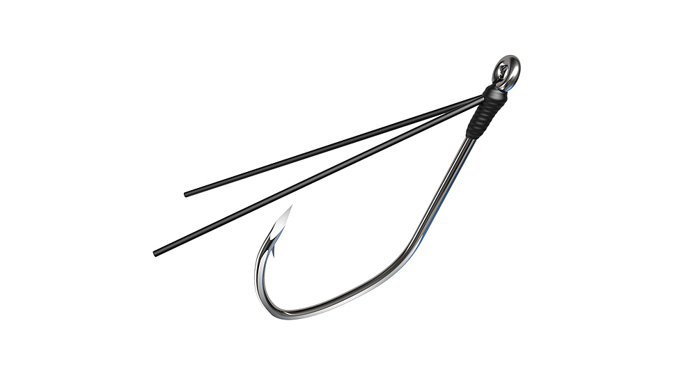 Eagle Claw Trokar Weedless Finesse Hook, Platinum Black, Size 3/0, 6 per Pack, TK137W-3/0