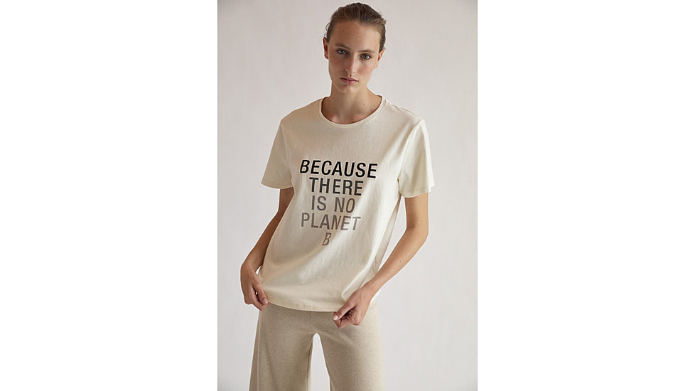 Ecoalf Becausalf T-Shirt - Womens, Light Beige, Large, GATSBECAU8032WW21-050-L