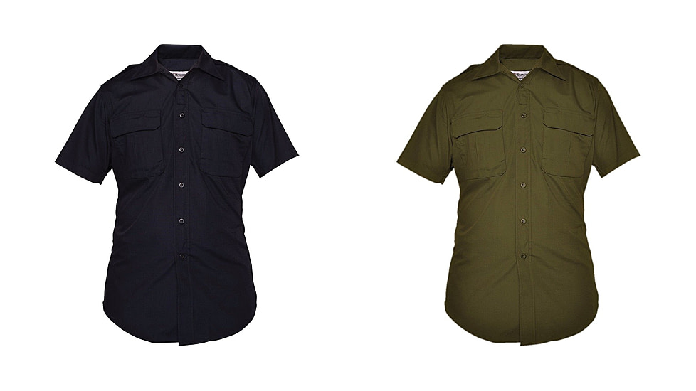 Elbeco Adu Ripstop Shirt - Short Sleeve, Midnight Navy, OD Green