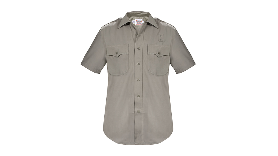 Elbeco California Highway Patrol Short Sleeve Heavyweight Poly/Wool Shirt - Mens, 18.5 in, Silver Tan, 7157N-18.5