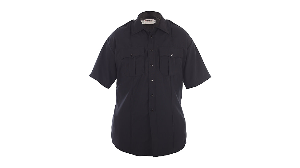 Elbeco Distinction Short Sleeve Poly/Wool Shirt - Mens, 19 in, Navy, 8840N-19