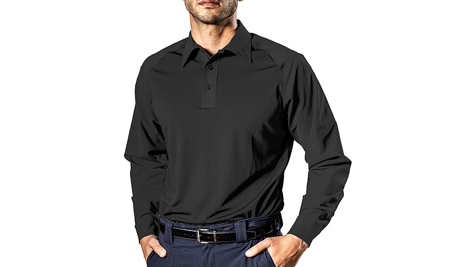 Elbeco UFX Persist Long Sleeve Collared Patrol Shirt, Regular, Black, Large, SM4006BL+L