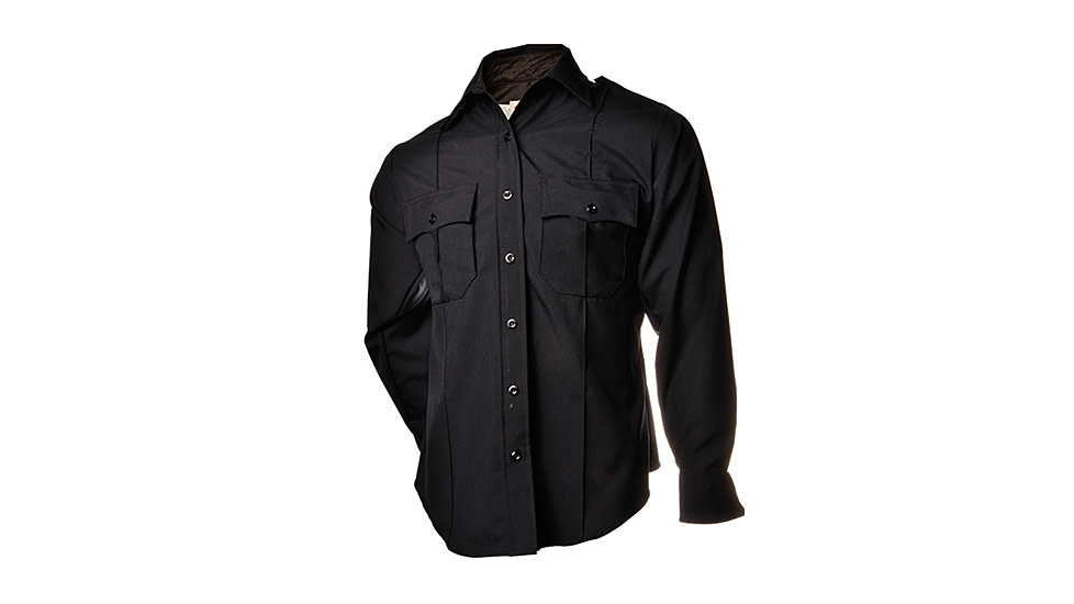 Mens, Navy, Distinction Long Sleeve Plain Pocket Shirts, Without Creases