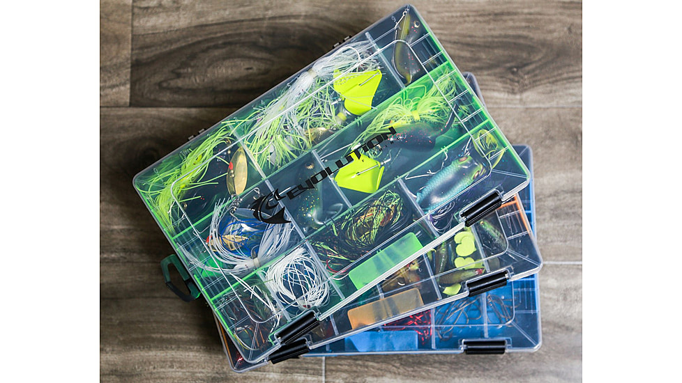 Evolution Outdoor 3700 Fishing Drift Series Colored Tackle Tray, Green/Black, 3700, 37000-EV