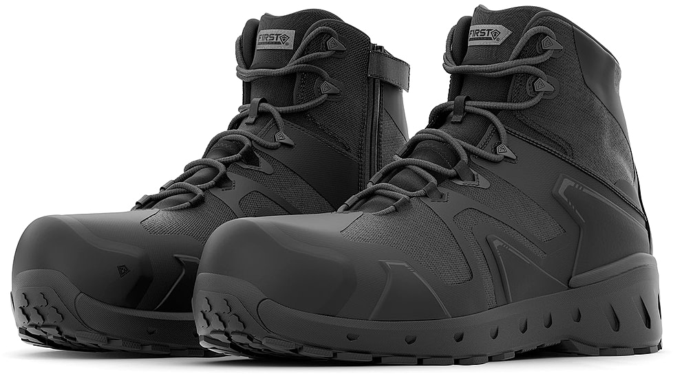 First Tactical AERO-TAC 5in Safety Toe Side-Zip Mid Tactical Boots - Mens, Black, 4 US/Regular, 165931-019-4-R