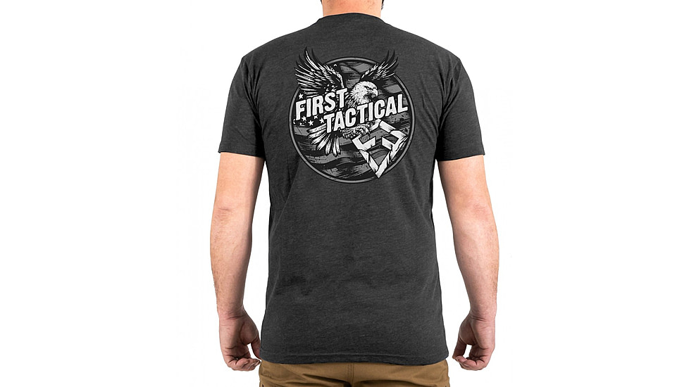 First Tactical Circle Eagle Graphic T-Shirt - Mens, Charcoal Grey, Large, 112556-417-L