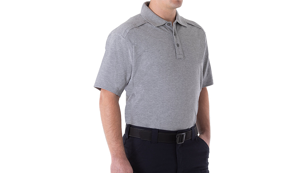 First Tactical Cotton Short Sleeve Polo - Mens, Heather Grey, 2XL, 112508-016-XXL