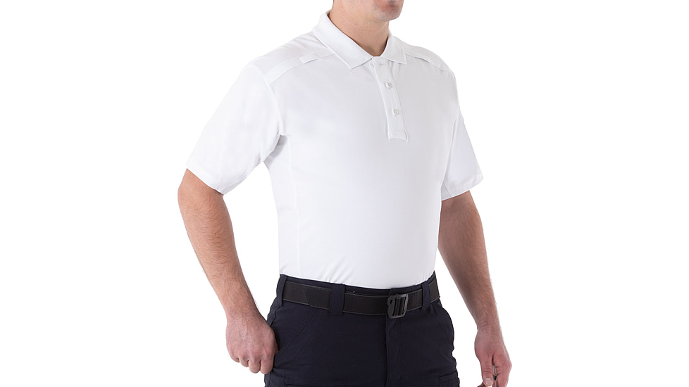 First Tactical Cotton Short Sleeve Polo - Mens, White, Small, 112508-010-S