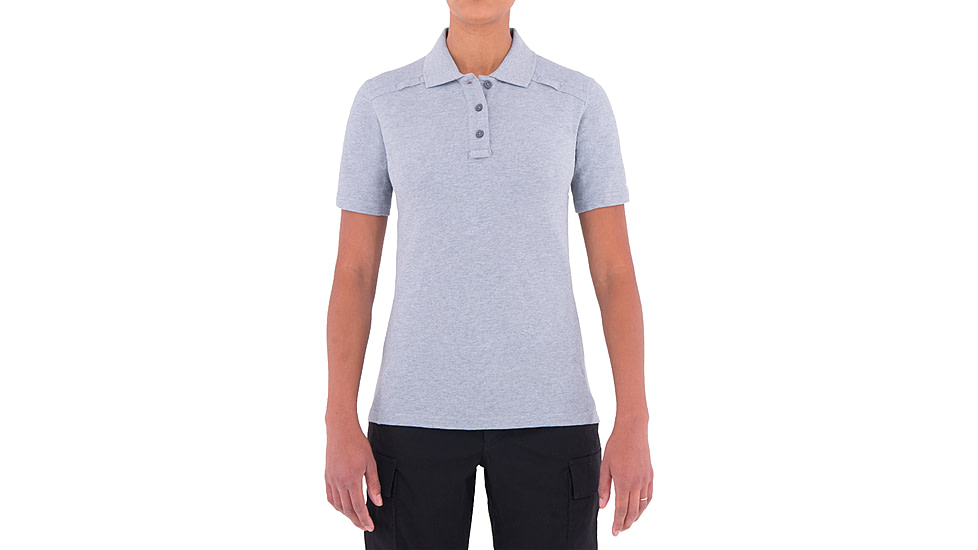 First Tactical Cotton Short Sleeve Polo With Pen Pocket - Womens, Heather Grey, 2XL, 122508-016-XXL