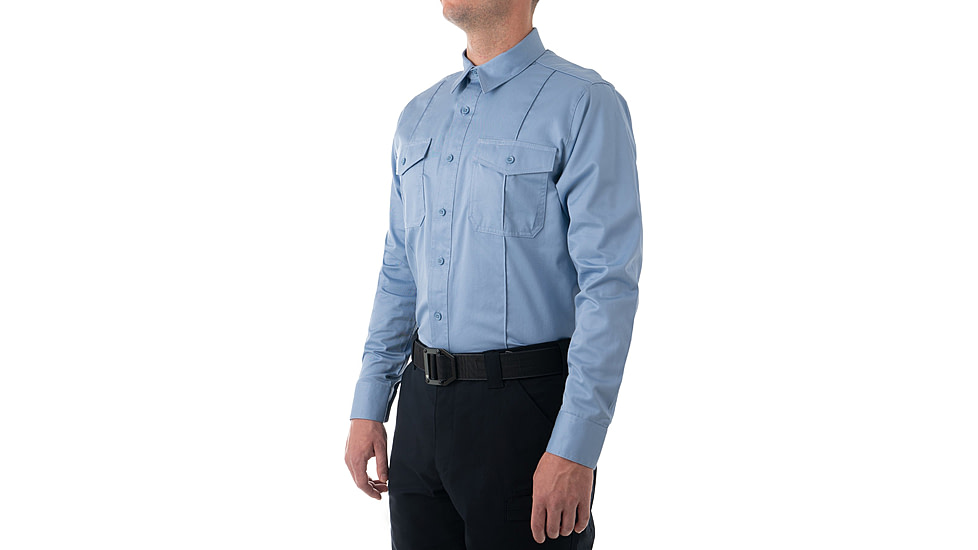 First Tactical Cotton Station Long Sleeve Shirt - Men's, Short, Medium Blue, Large, 111009-781-L-S