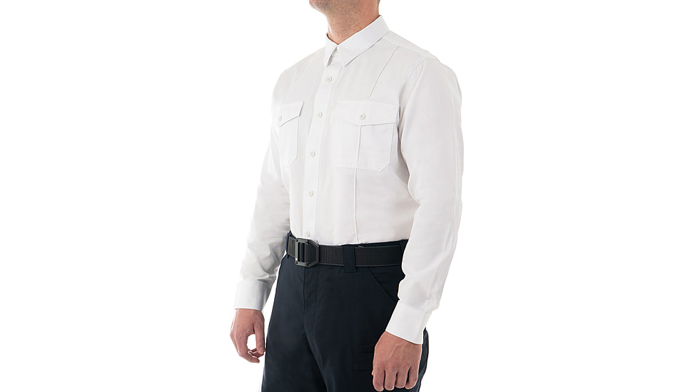 First Tactical Cotton Station Long Sleeve Shirt - Men's, Short, White, Large, 111009-010-L-S