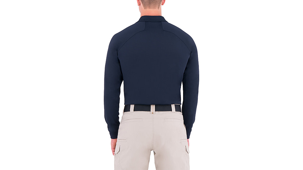 First Tactical Mens Performance Ls Polo w/Pocket, Midnight Navy, Small 111503-729-S
