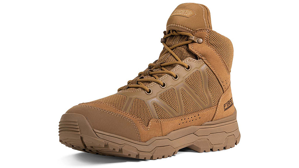 First Tactical Operator Mid 5in Boots - Mens, Coyote Brown, 4, Regular, 165061-060-4-R