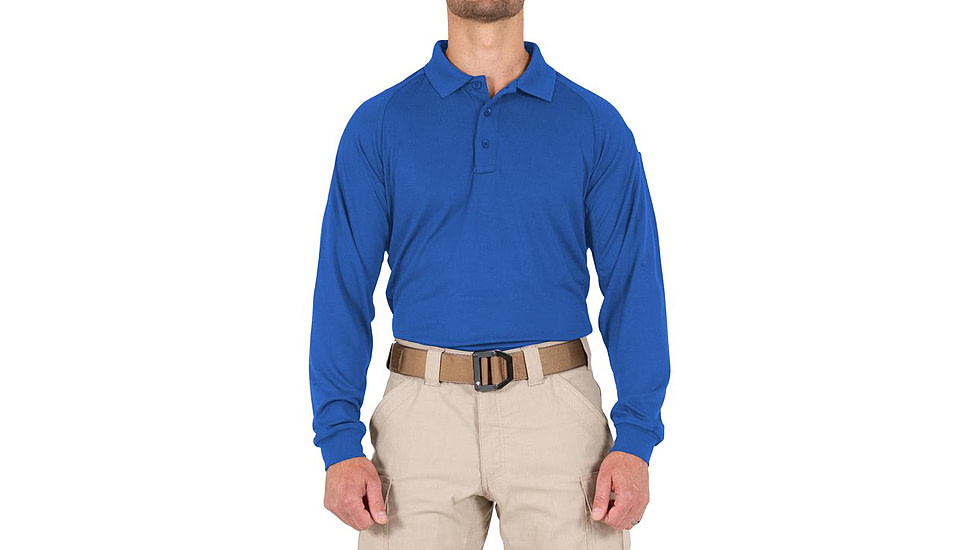 First Tactical Performance Long Sleeve Polo - Mens, Academy Blue, Small, 111503-691-S