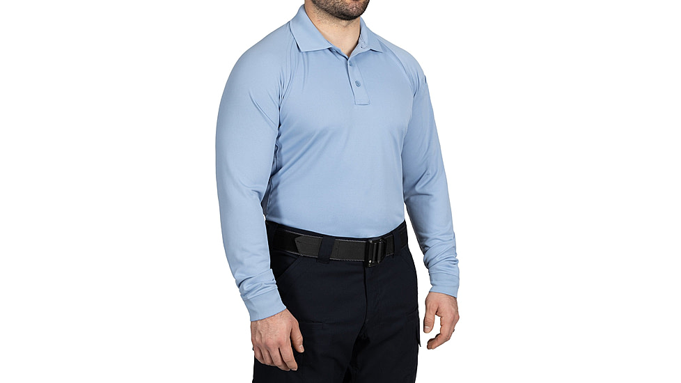 First Tactical Performance Long Sleeve Polo - Mens, Medium Blue, Regular/3XL, 111503-781-3XL