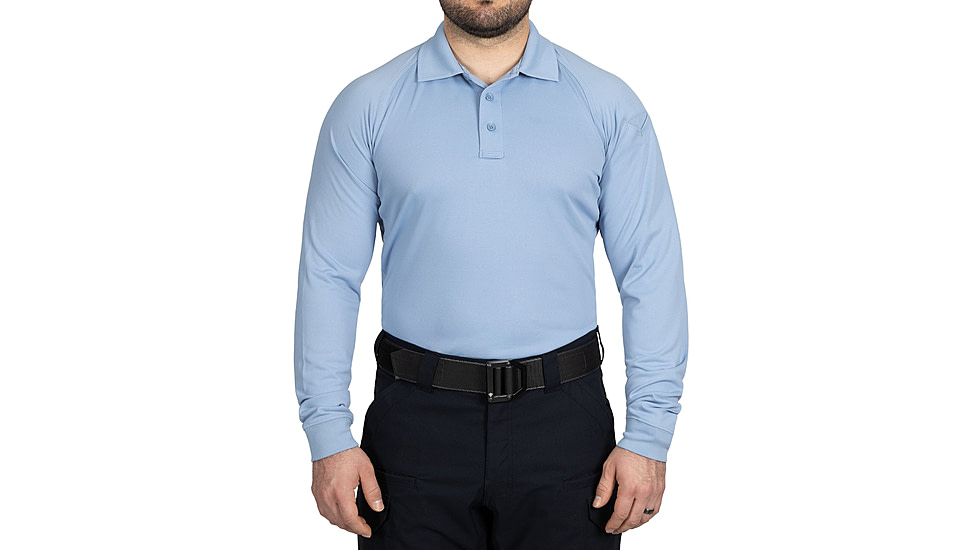 First Tactical Performance Long Sleeve Polo - Mens, Medium Blue, Regular/3XL, 111503-781-3XL