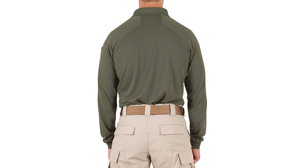 First Tactical Performance Long Sleeve Polo - Mens, OD Green, 2XL, 111503-830-XXL