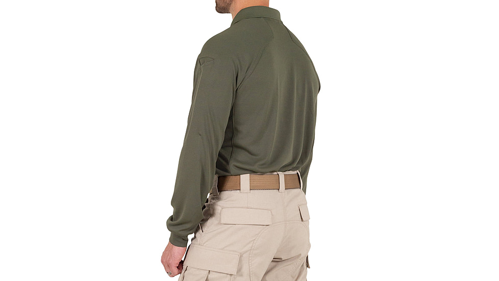 First Tactical Performance Long Sleeve Polo - Mens, OD Green, 2XL, 111503-830-XXL