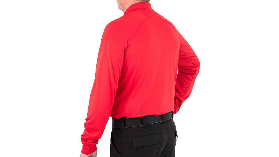 First Tactical Performance Long Sleeve Polo - Mens, Red, Small, 111503-400-S