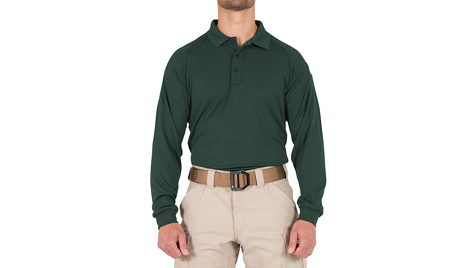 First Tactical Performance Long Sleeve Polo - Mens, Spruce Green, 2XL, 111503-812-XXL