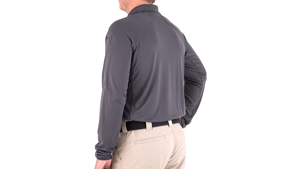 First Tactical Performance Long Sleeve Polo - Mens, Regular, Asphalt, 5XL, 111503-015-5XL-R