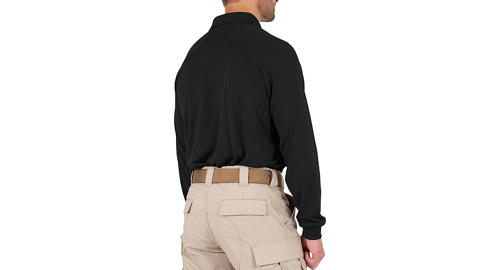 First Tactical Performance Long Sleeve Polo - Mens, Regular, Black, 5XL, 111503-019-5XL-R