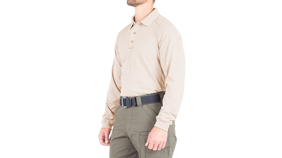 First Tactical Performance Long Sleeve Polo - Mens, Regular, Khaki, 5XL, 111503-055-5XL-R